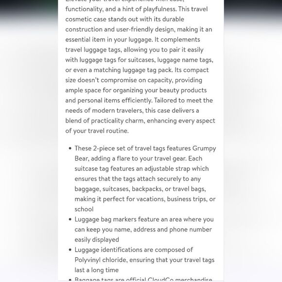 Care Bears 2-PC Bag Tags - Picture 6 of 7